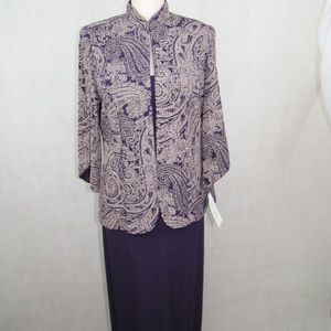 Alex Evenings 2 Pc Set Size 8 3/4 Slv Jacket Purpl